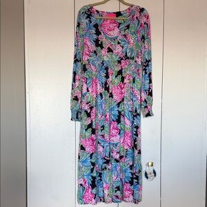 Lilly Pulitzer Vibrant Floral Long Sleeve Dress